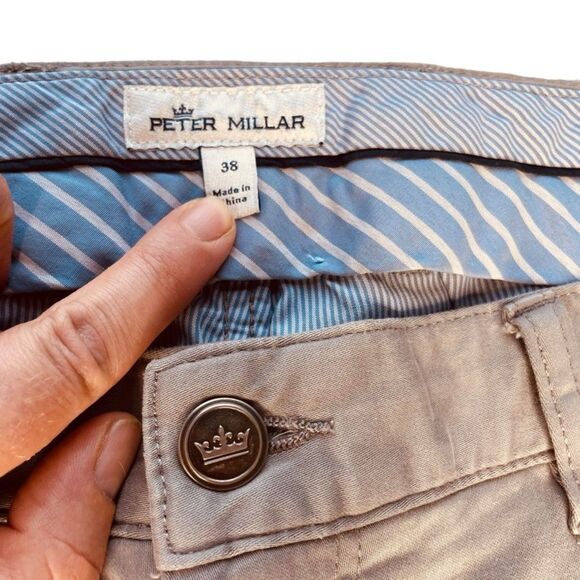 Peter Millar | Gray Flat Front Cotton Modal Blend Pants Size 38 | EUC - Picture 6 of 10